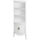 White Room Corner Shelving Unit With Cupboard 